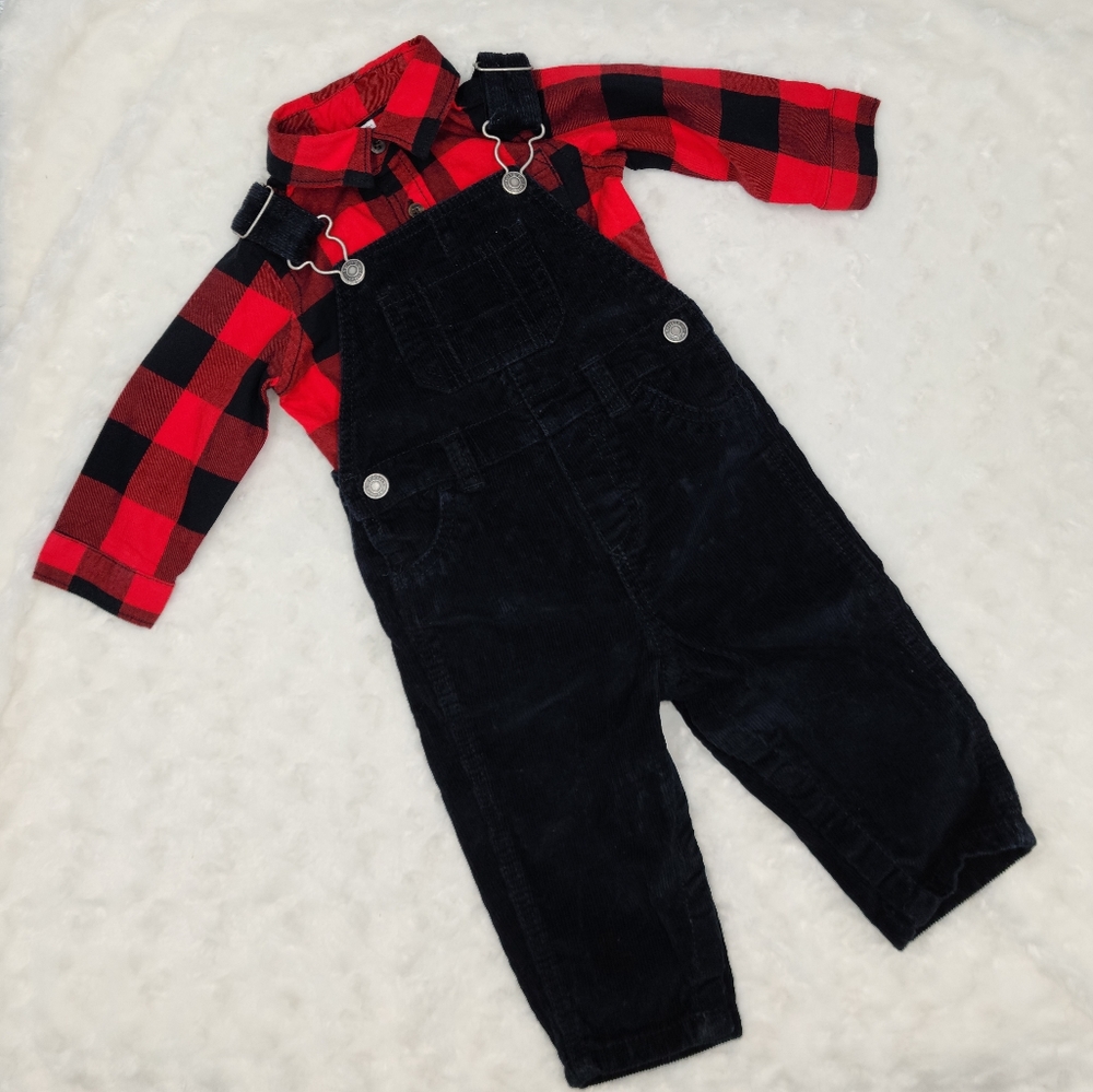 Carter's baby boy holiday corduroy overalls bundle size 9 months - Picture 7 of 9